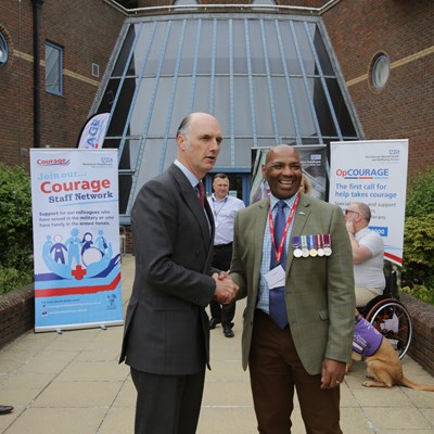 Veterans Minister meets one of our service users