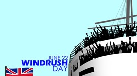 Graphic of the Empire Windrush boat 