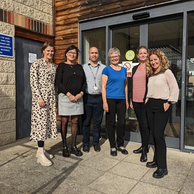 Visitors standing outside the Bracknell Open Learning Centre