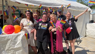 A group of staff members at Pride