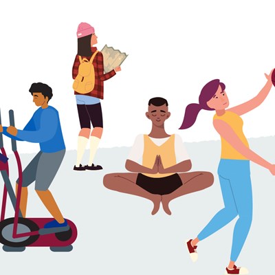 An illustration of people exercising