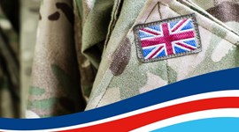 Military jacket with flag on sleeve